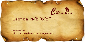 Csorba Máté névjegykártya